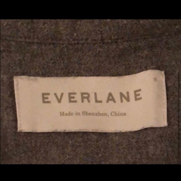 EVERLANE COTTON LONG SLEEVE BUTTON-DOWN SHIRT GRAY - Picture 4 of 5